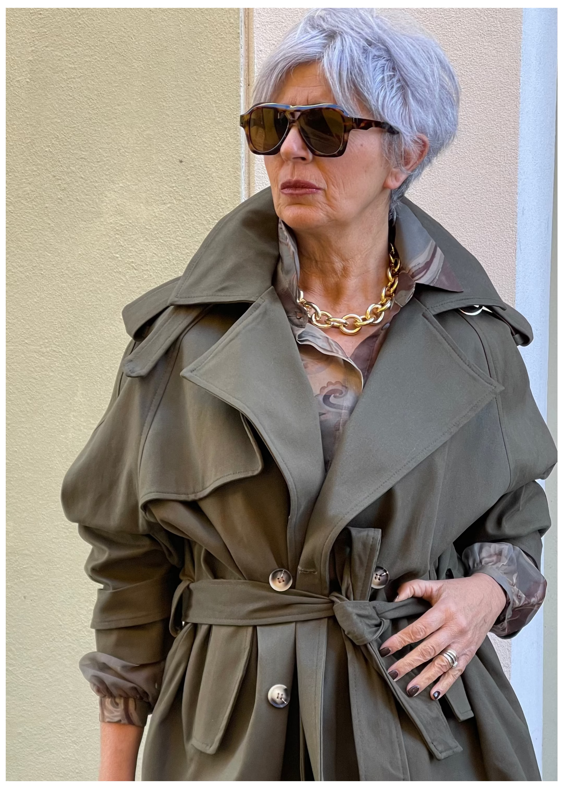 LUMINA TRENCH CORTO MILITARY
