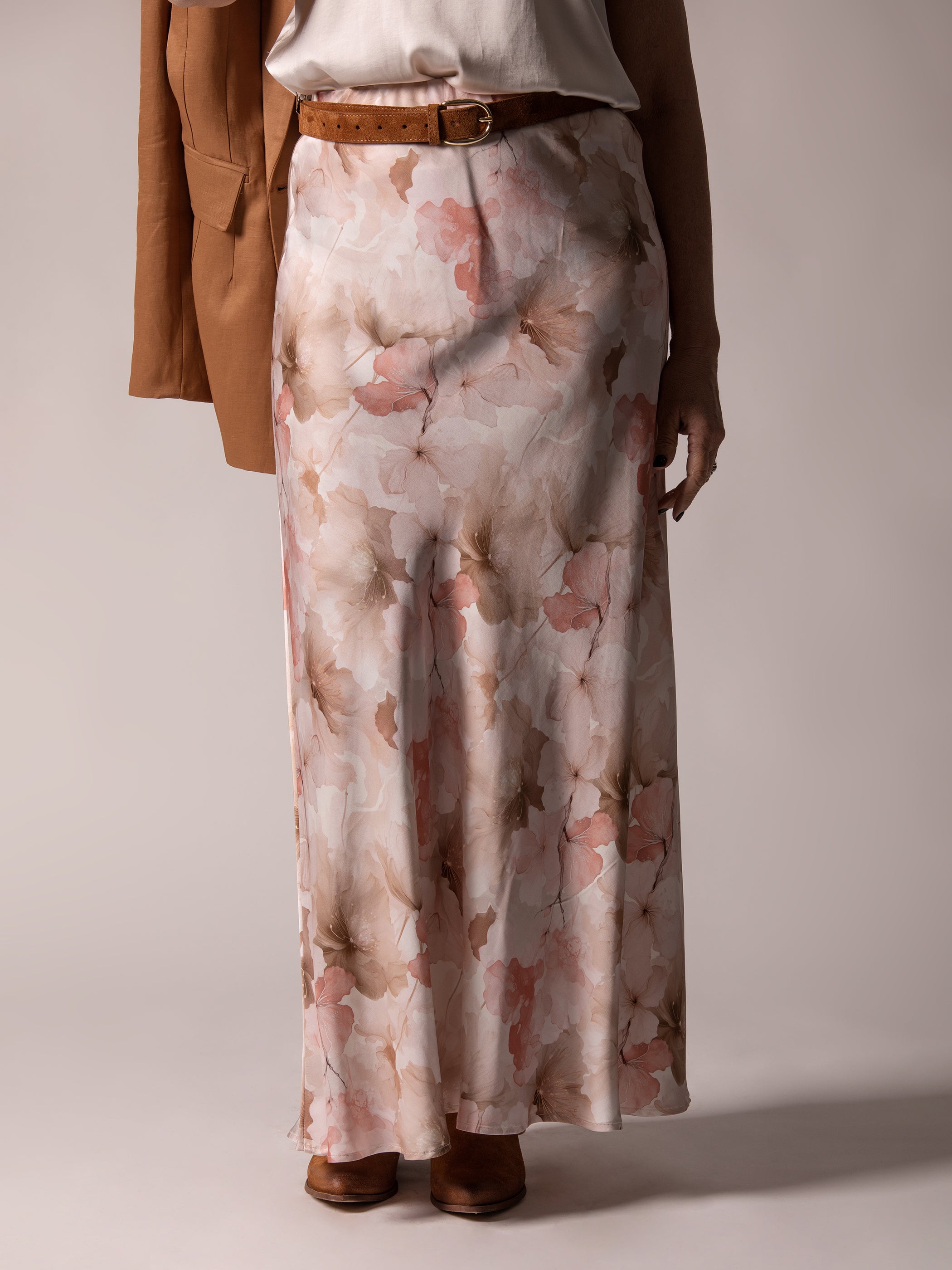 VICOLO GONNA SATIN FLORAL