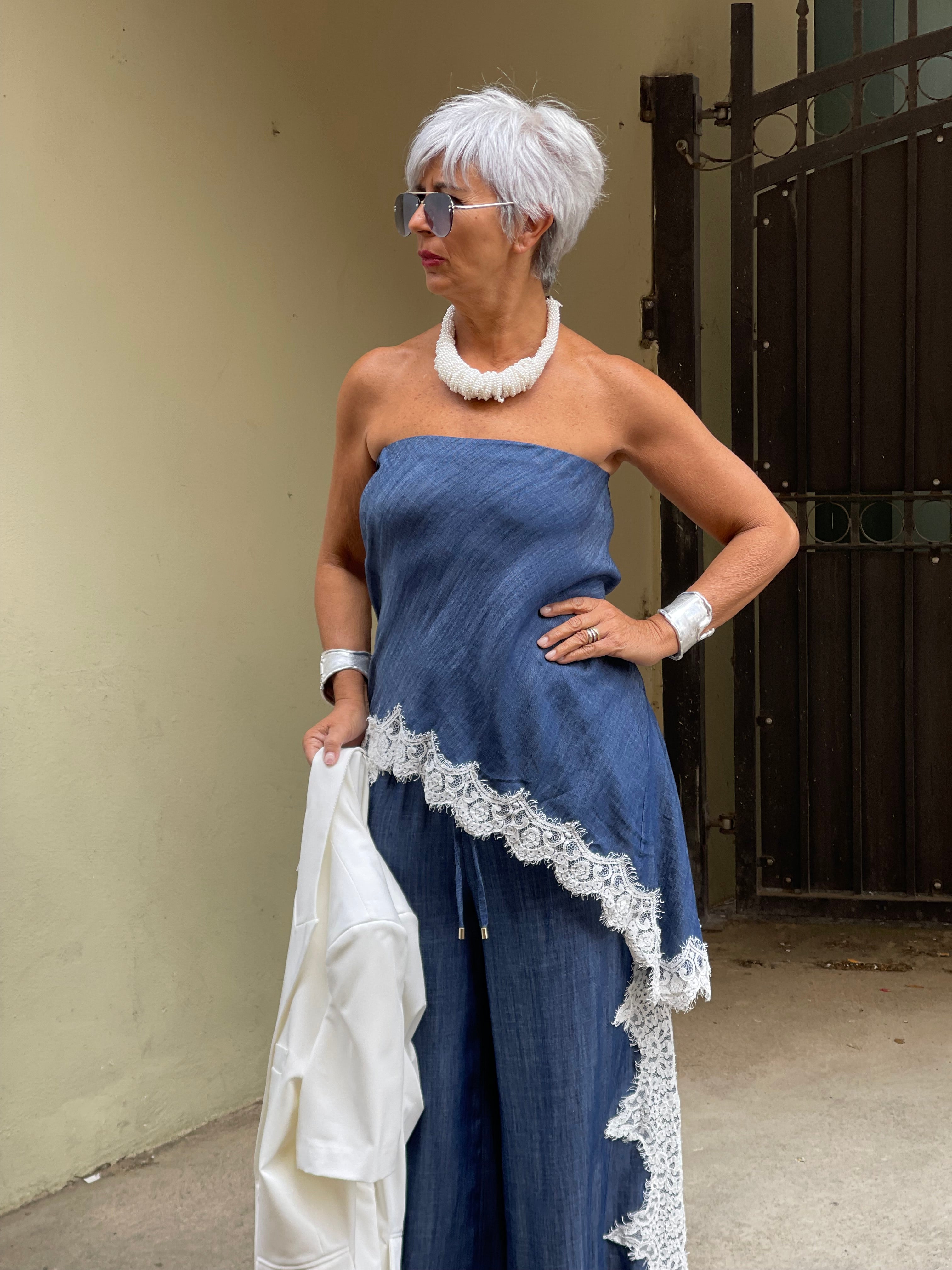 MOTEL TOP JEANS PIZZO