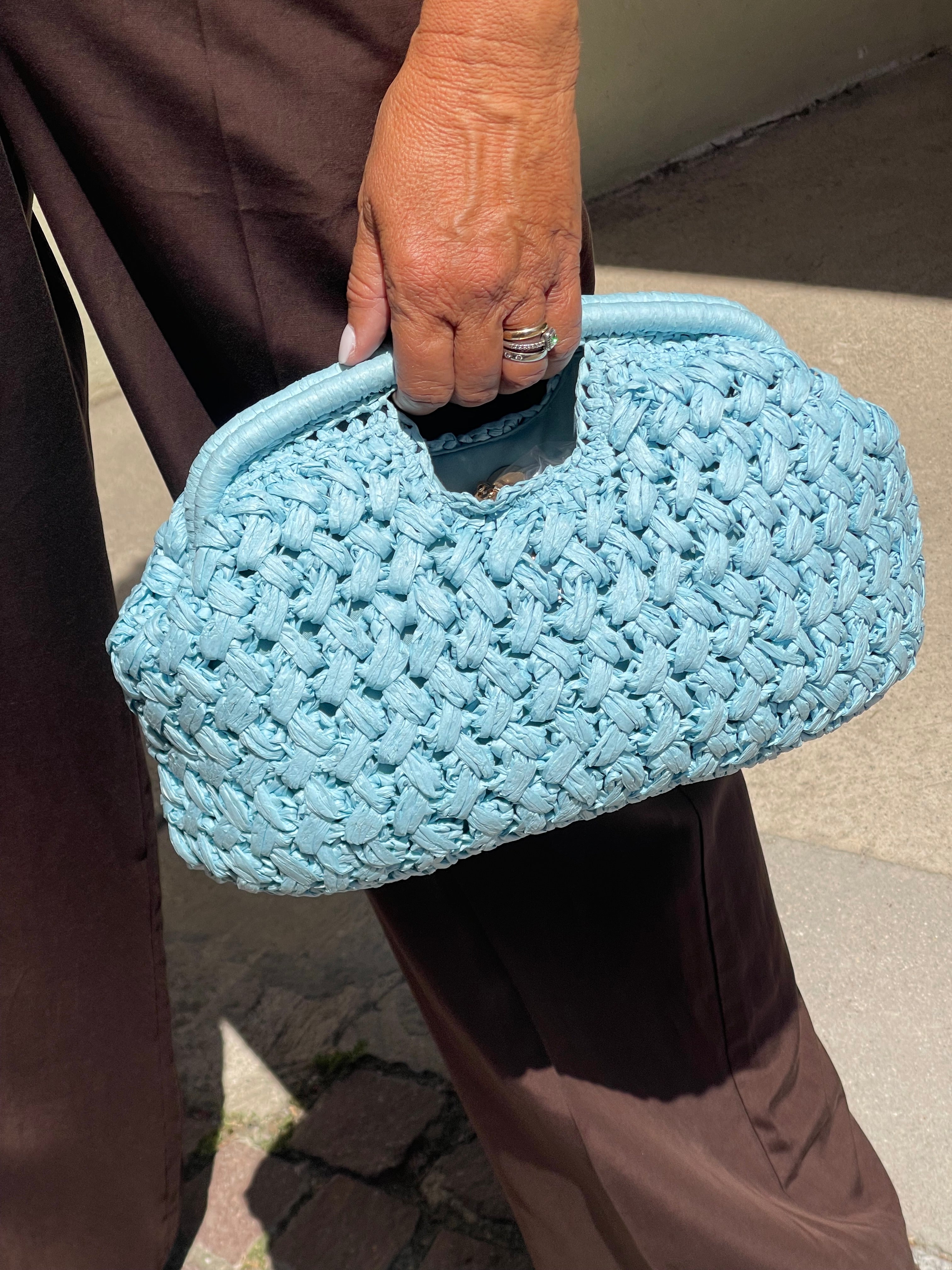 BORSA CROCHET AZZURRO