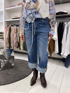 Jeans dritto risvolto
