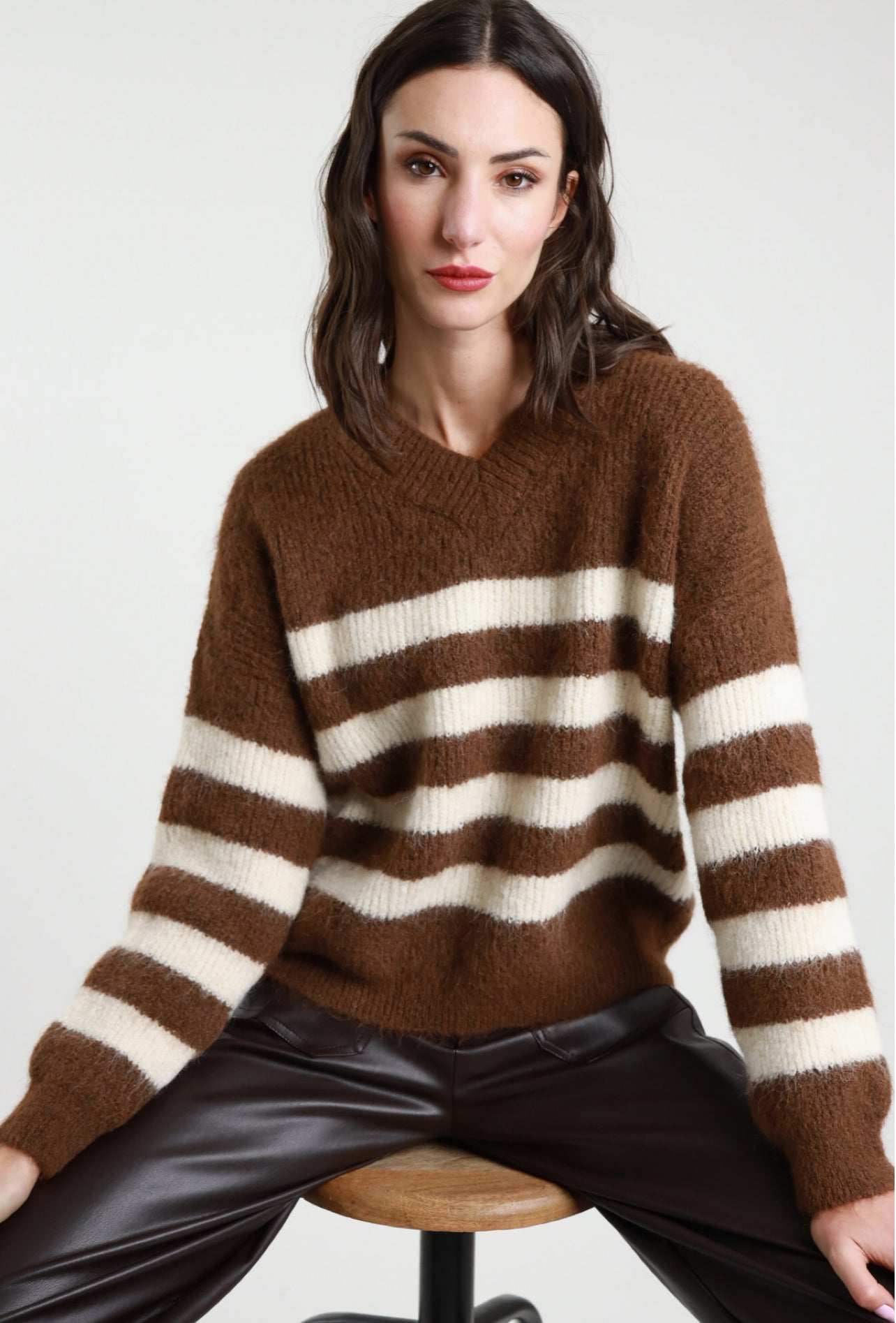 SUSY MIX MAGLIA RIGHE SCOLLO V