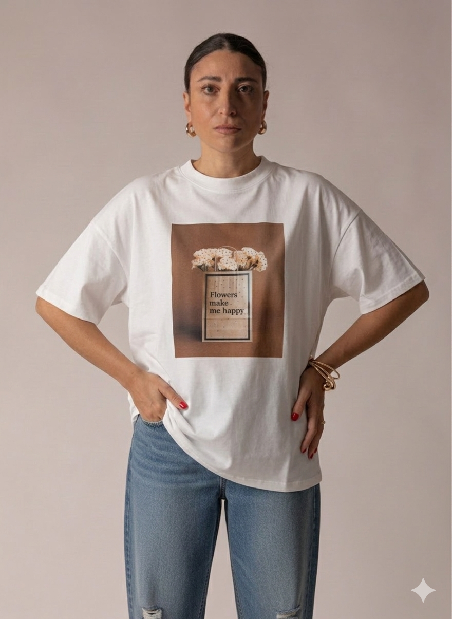 VICOLO T-SHIRT STAMPA FLOWER