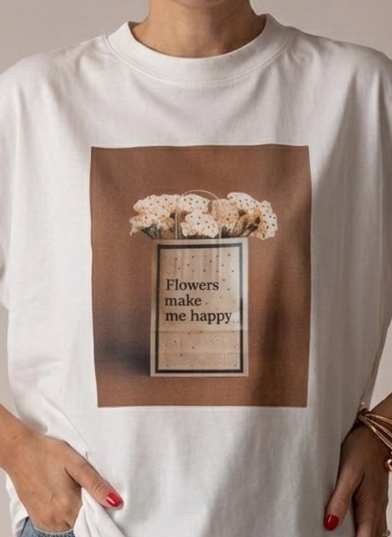 VICOLO T-SHIRT STAMPA FLOWER